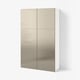 BESTÅ Mobile con ante, bianco/Riksviken effetto bronzo chiaro, 120x42x193 cm