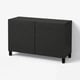 BESTÅ Mobile con ante, marrone-nero/Laxviken/Stubbarp nero, 120x42x74 cm