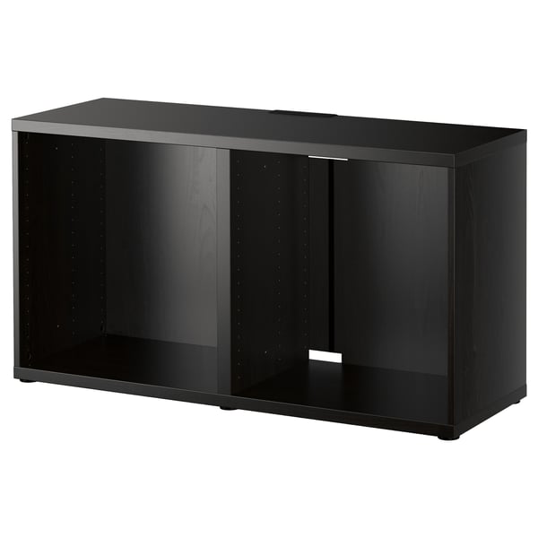 BESTÅ Mobile TV, marrone-nero, 120x40x64 cm