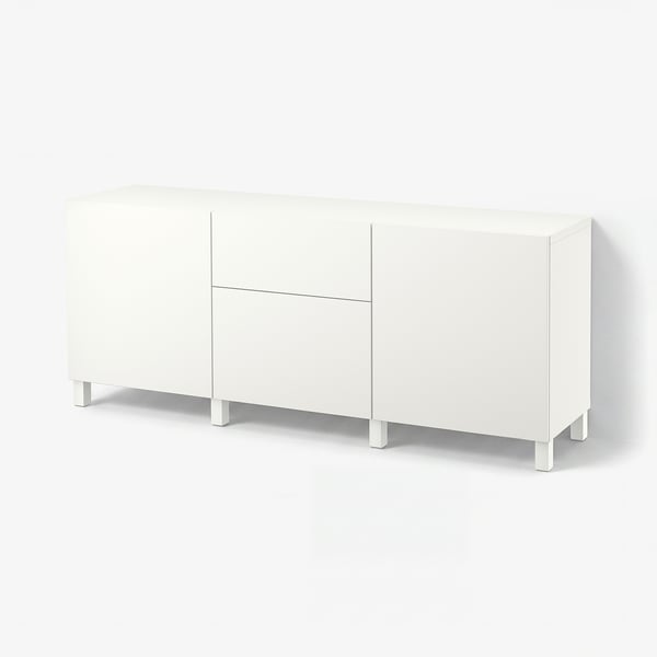 BESTÅ Mobili con cassetti, bianco/Lappviken/Stubbarp bianco, 180x42x74 cm