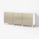 BESTÅ Mobili con cassetti, bianco Riksviken/effetto bronzo chiaro, 180x42x74 cm