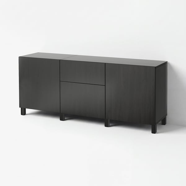 BESTÅ Mobili con cassetti, marrone-nero/Lappviken/Stubbarp marrone-nero, 180x42x74 cm