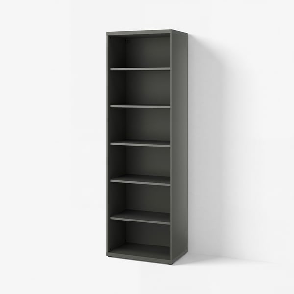 BESTÅ Scaffale, con 5 ripiani/grigio scuro, 60x40x193 cm
