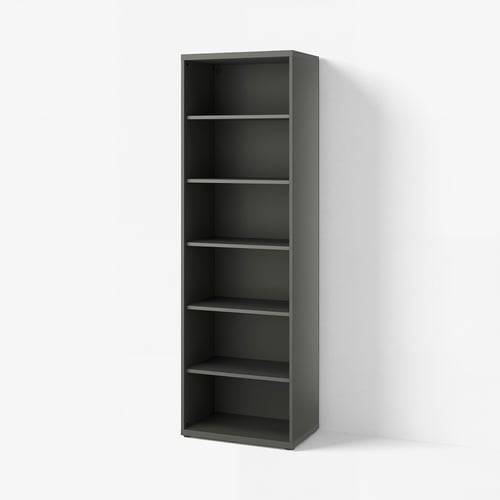 BESTÅ Scaffale, con 5 ripiani/grigio scuro, 60x40x193 cm