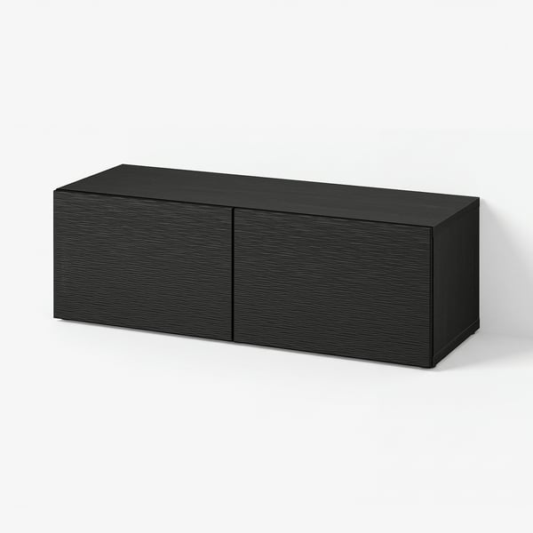BESTÅ Scaffale con ante, marrone-nero/Laxviken marrone-nero, 120x42x38 cm