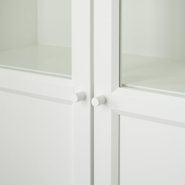 BILLY / OXBERG Libreria con pannello/ante a vetro, bianco, 160x30x202 cm