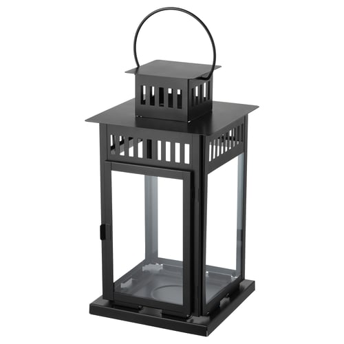 BORRBY Lanterna per cero, da interno/esterno nero, 44 cm