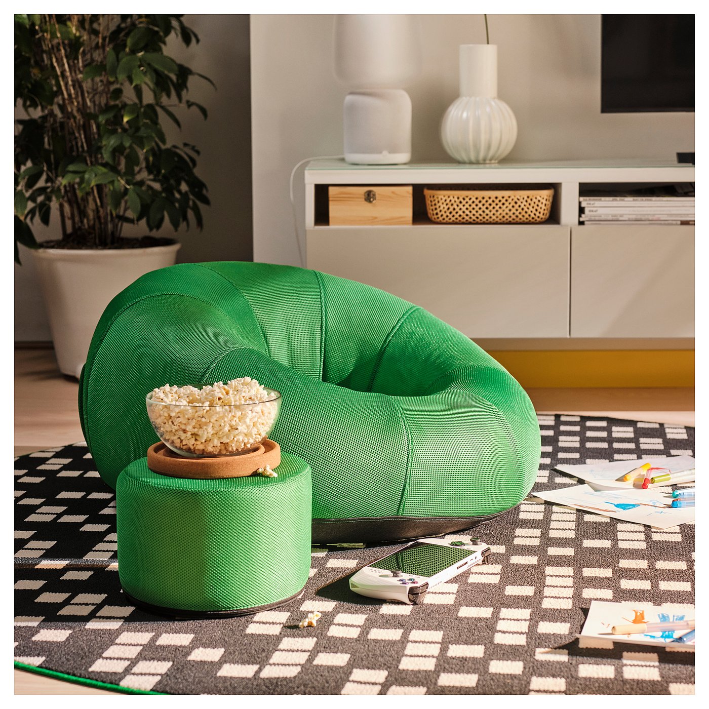 BRÄNNBOLL Poltrona da gaming gonfiabile, verde vivo