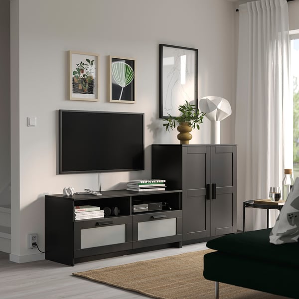 BRIMNES Combinazione per TV, nero, 200x41x95 cm