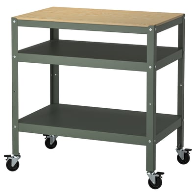BROR Carrello, grigio-verde/compensato di pino, 85x55 cm