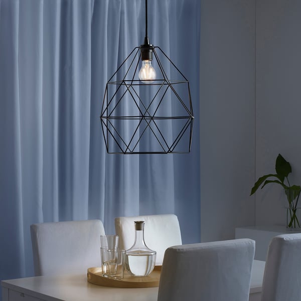 BRUNSTA / HAVSDJUP Lampada a sospensione, nero, 30 cm