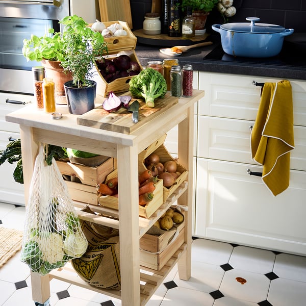 CHOKLADHAJ Set di 2 contenitori per alimenti, legno