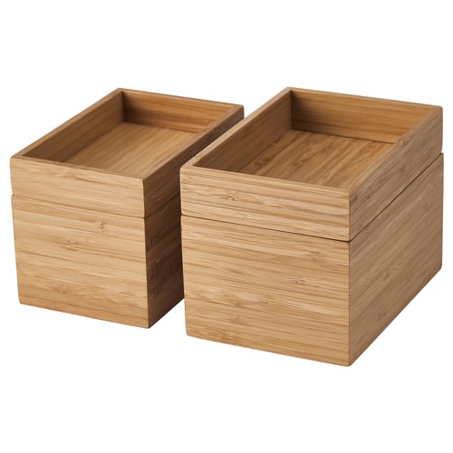 DRAGAN Set per bagno, 4 pezzi, bambù