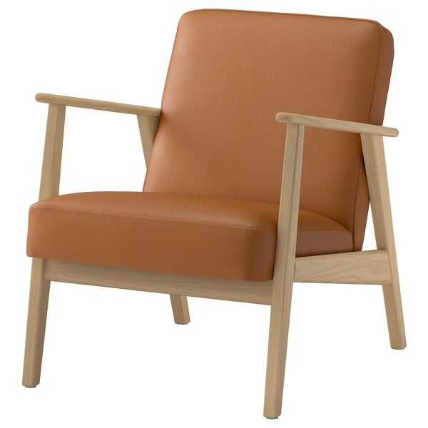 EKENÄSET Poltrona, effetto rovere/Grann/Bomstad ocra bruna