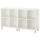 EKET Combinazione di mobili con gambe, bianco/legno, 140x35x80 cm