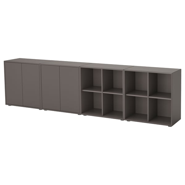 EKET Combinazione di mobili con piedini, grigio scuro/grigio scuro, 280x35x72 cm