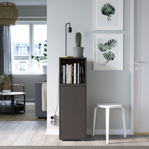 EKET Combinazione di mobili con piedini, grigio scuro, 35x35x107 cm