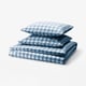 EKTANDVINGE Copripiumino e 2 federe, blu scuro bianco/a quadri, 240x220/50x60 cm
