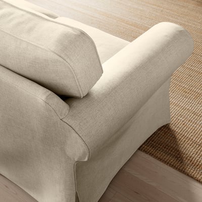 EKTORP Divano a 3 posti con chaise-longue, Kilanda beige chiaro