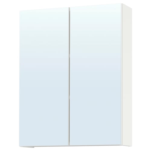 ENHET Mobile a specchio con ante, bianco, 60x17x75 cm