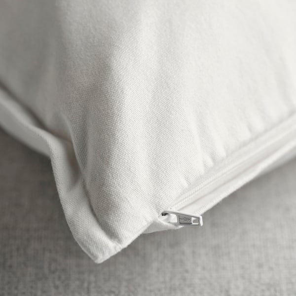FACELIOR Fodera per cuscino, bianco/ricamo arancione scuro, 50x50 cm