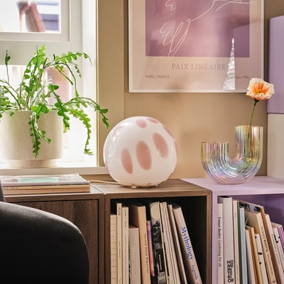 FADO Lampada da tavolo, rosa/vetro, 25 cm