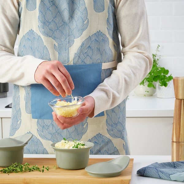 FÄRGKLAR Pirofila con coperchio, opaco verde chiaro, 0.2 l