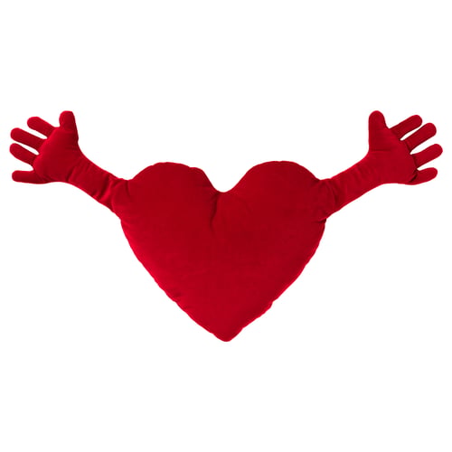 FAMNIG HJÄRTA Cuscino, rosso, 40x101 cm