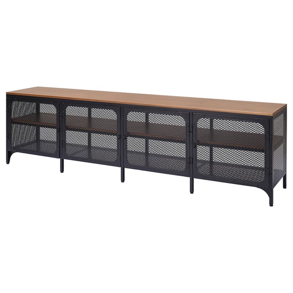 FJÄLLBO Mobile TV, nero, 198x45x54 cm