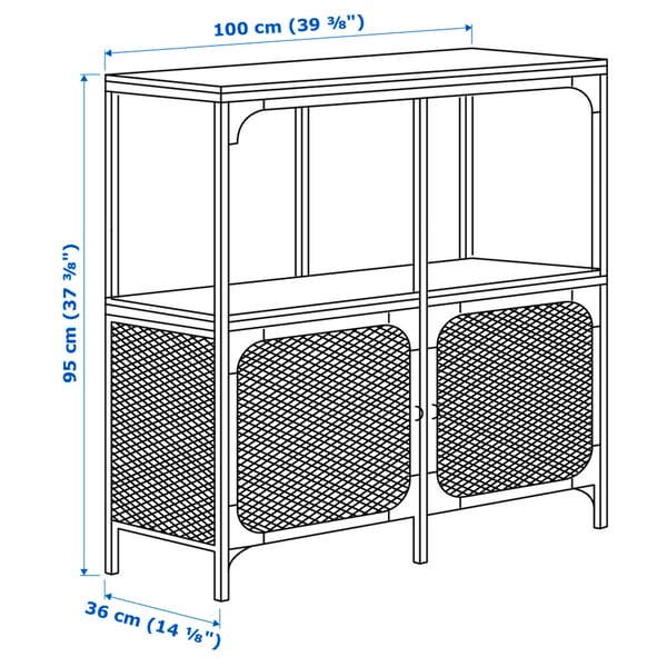 FJÄLLBO Scaffale, nero, 100x95 cm