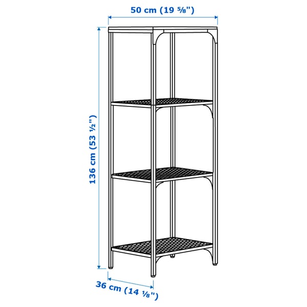 FJÄLLBO Scaffale, nero, 51x136 cm