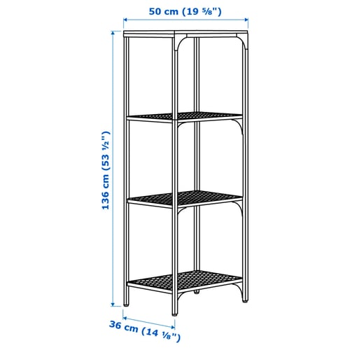 FJÄLLBO Scaffale, nero, 51x136 cm