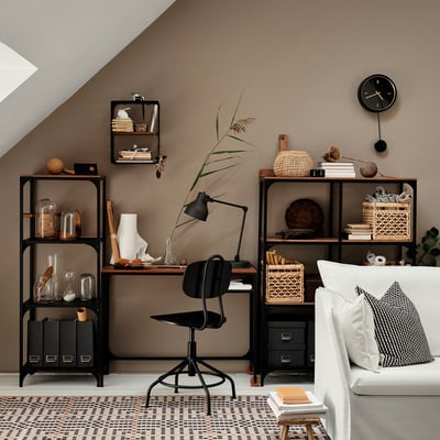 FJÄLLBO Scaffale, nero, 100x136 cm
