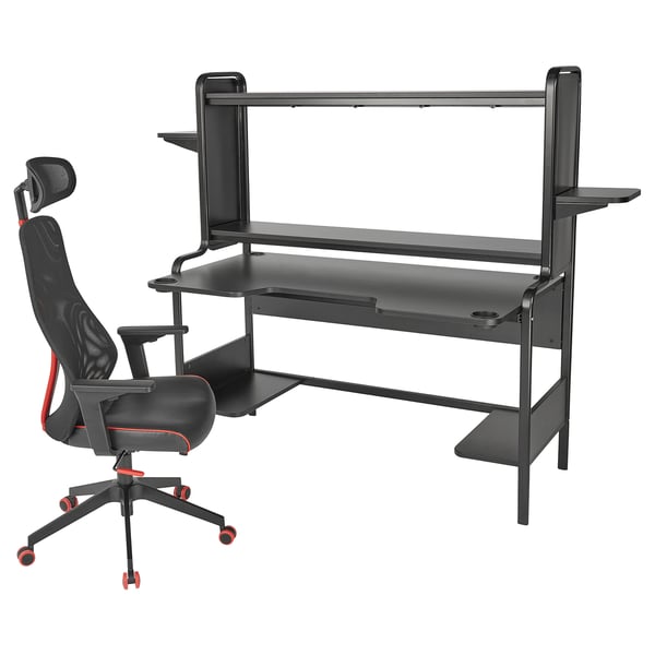 FREDDE / MATCHSPEL Scrivania e sedia da gaming, nero