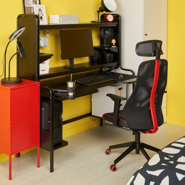FREDDE / MATCHSPEL Scrivania e sedia da gaming, nero