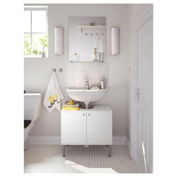 FULLEN Mobile base per lavabo con 2 ante, bianco, 60x55 cm