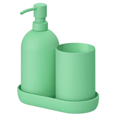 GANSJÖN Set per bagno, 3 pezzi, verde chiaro