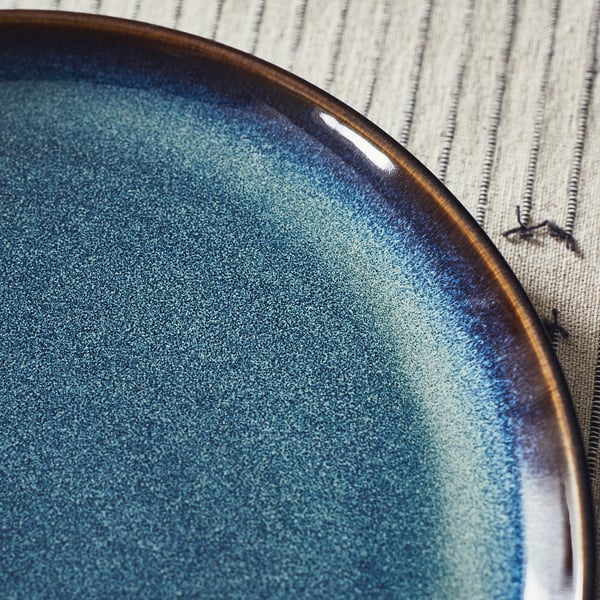 GLADELIG Piatto, blu, 25 cm