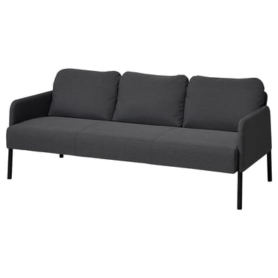 GLOSTAD Divano a 3 posti, Knisa grigio scuro