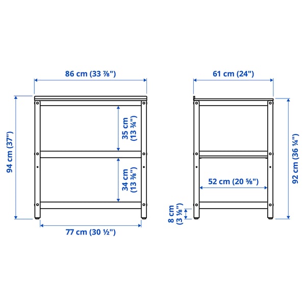 GRILLSKÄR Scaffale per isola cucina, nero/inox da esterno, 86x61 cm