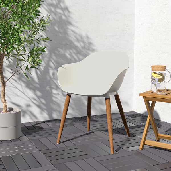 GRÖNSTA Sedia con braccioli interno/esterno, bianco