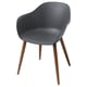 GRÖNSTA Sedia con braccioli interno/esterno, grigio/marrone scuro/legno