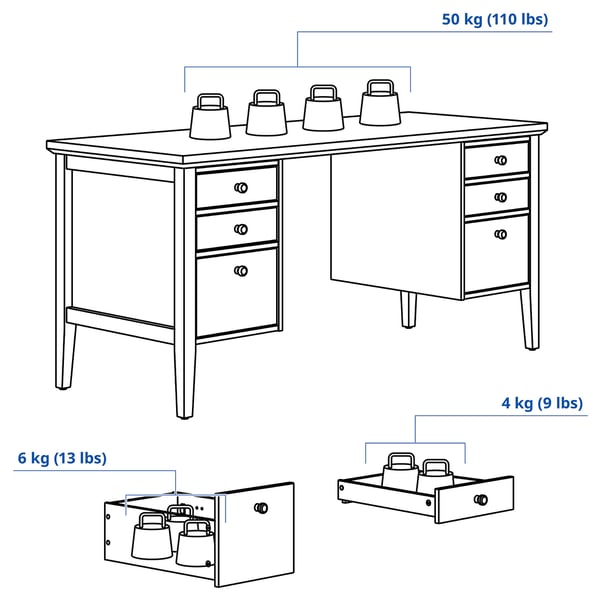 GULLABERG / BRYTNING Scrivania e sedia, bianco/beige, 155x65 cm
