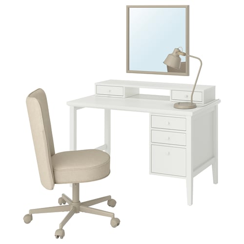 GULLABERG / BRYTNING Scrivania e sedia, bianco/beige