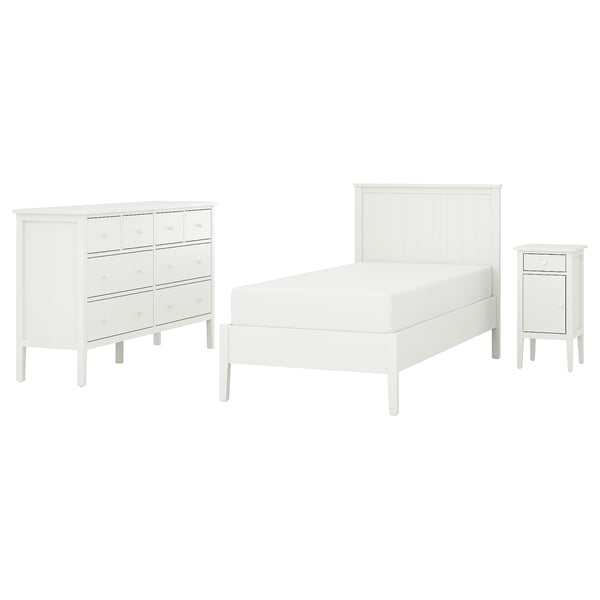 GULLABERG Set camera da letto 3 pezzi, bianco, 90x200 cm