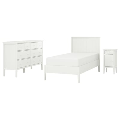 GULLABERG Set camera da letto 3 pezzi, bianco, 90x200 cm