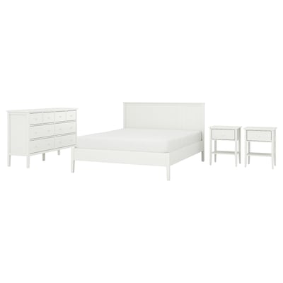 GULLABERG Set camera da letto 4 pezzi, bianco, 160x200 cm