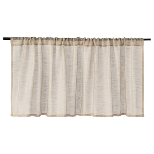 HÄLLEBRÄCKA Tenda a mezza finestra, 1 telo, beige chiaro/con canale per bastone, 145x50 cm