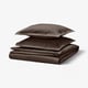 HAMPFLOCKEL Copripiumino e 2 federe, marrone, 240x220/50x60 cm