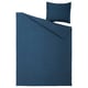 HAMPFLOCKEL Copripiumino e federa, blu scuro, 150x200/50x60 cm